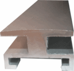 Tresenstützenprofil flach Mittelprofil, , Aluminium EV1 polierte Oberfläche (E5 / EV 3)